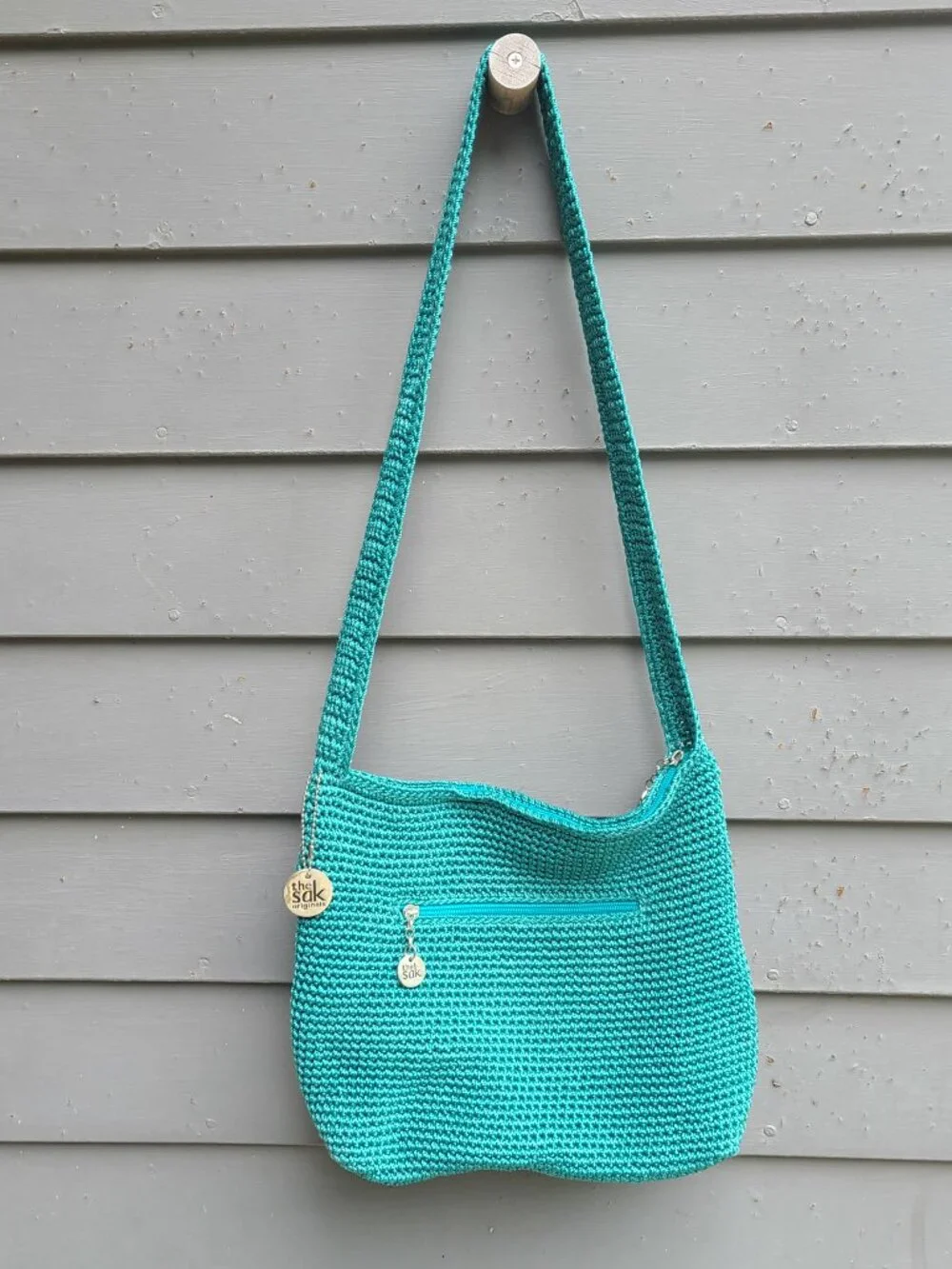 The SAK Green Crochet Crosbody Bag